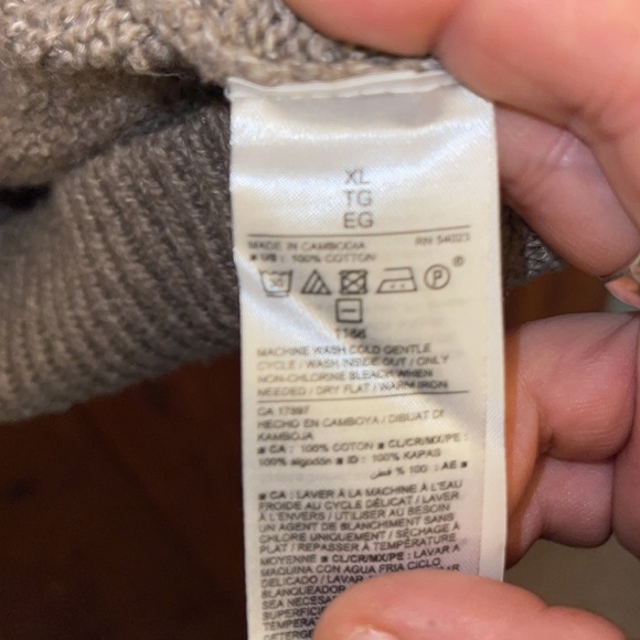 Old Navy NWOT Women’s XL woven tunic length taupe lose super soft cotton sweater - Picture 5 of 5